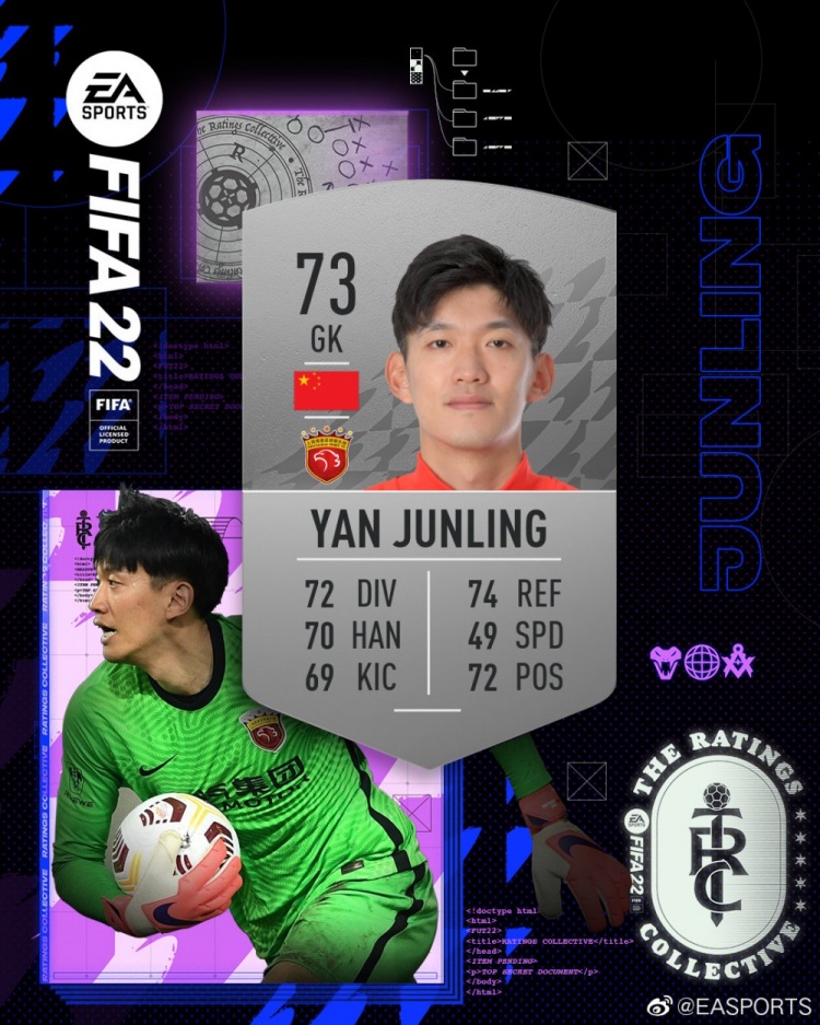 中超大牌外援在FIFA22的表现：颜骏凌73分，费莱尼速度36