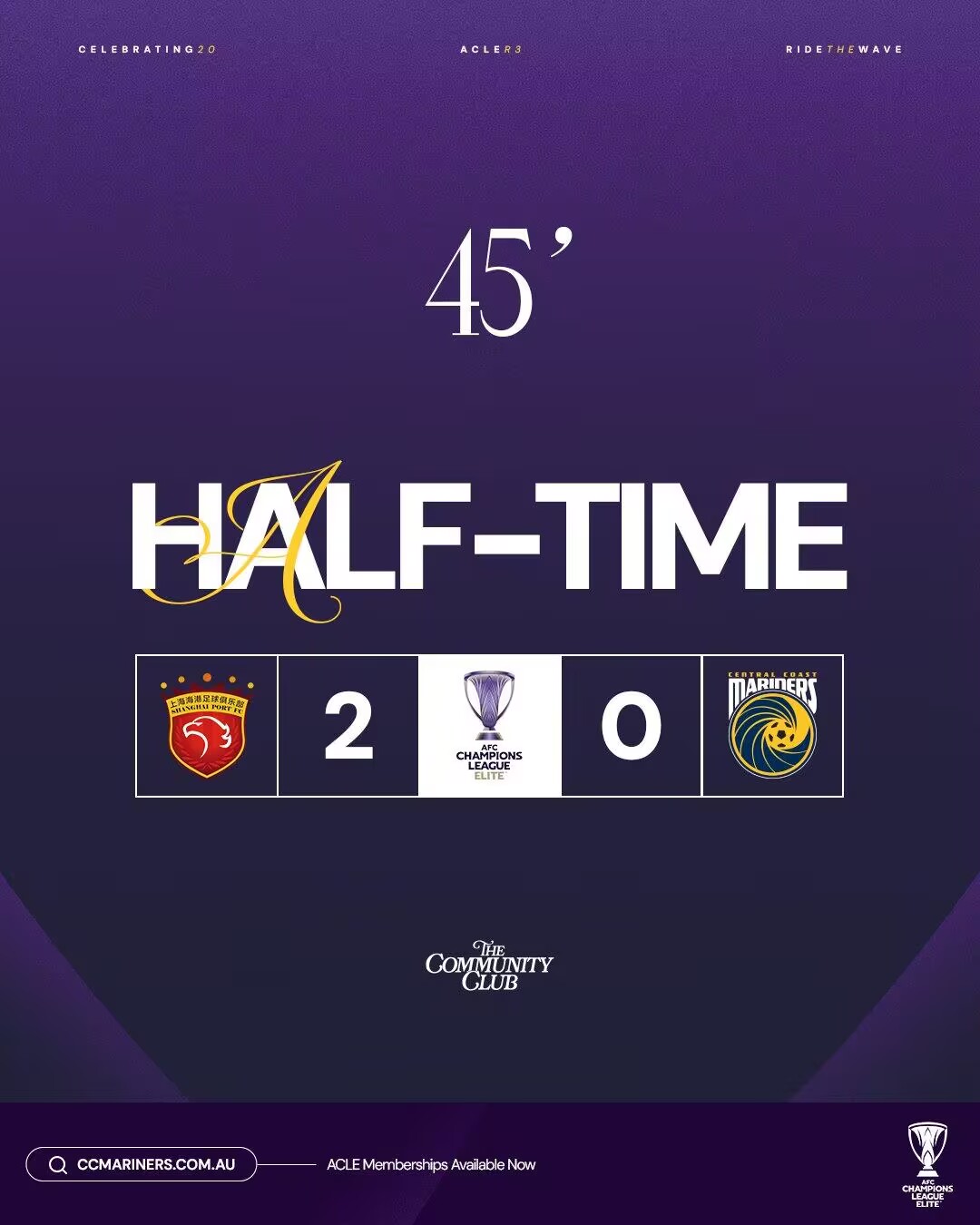 海港队凭借武磊与李昂的出色发挥暂时以2-0领先