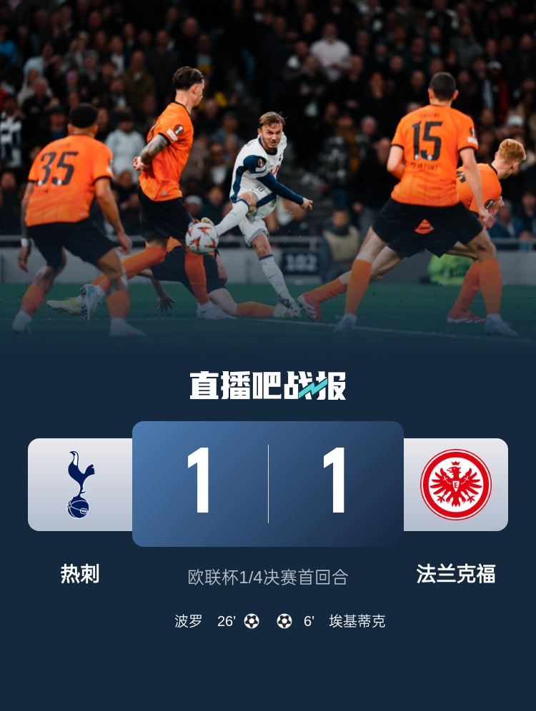 波罗头槌扳平比分助热刺首回合战平对手