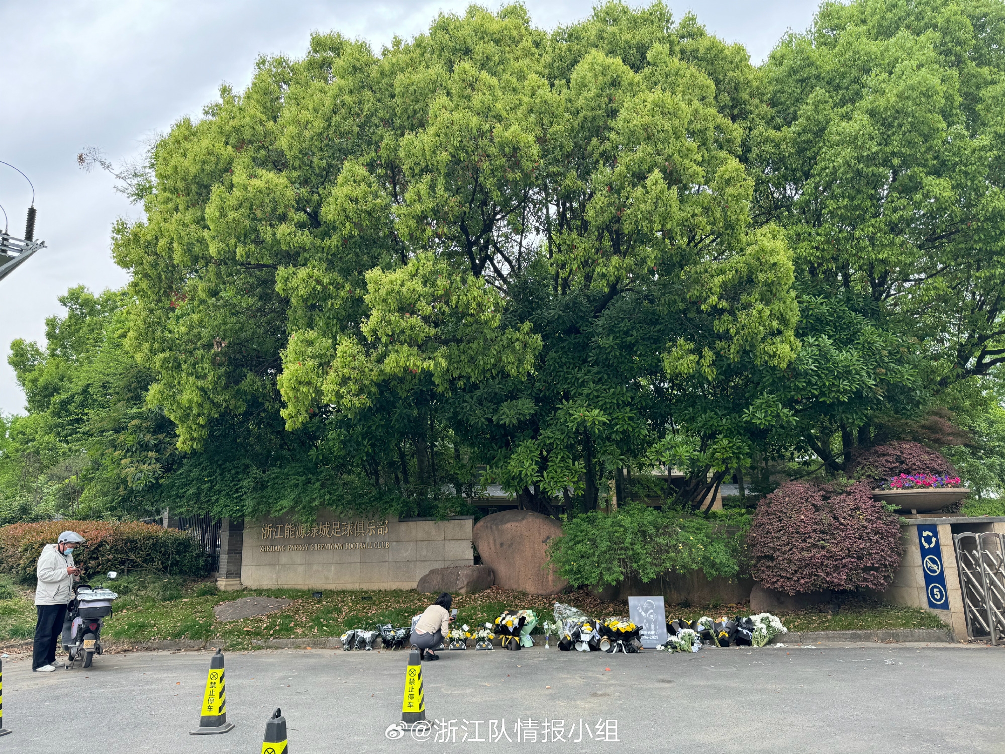 一路走好|浙队门口设纪念仪式